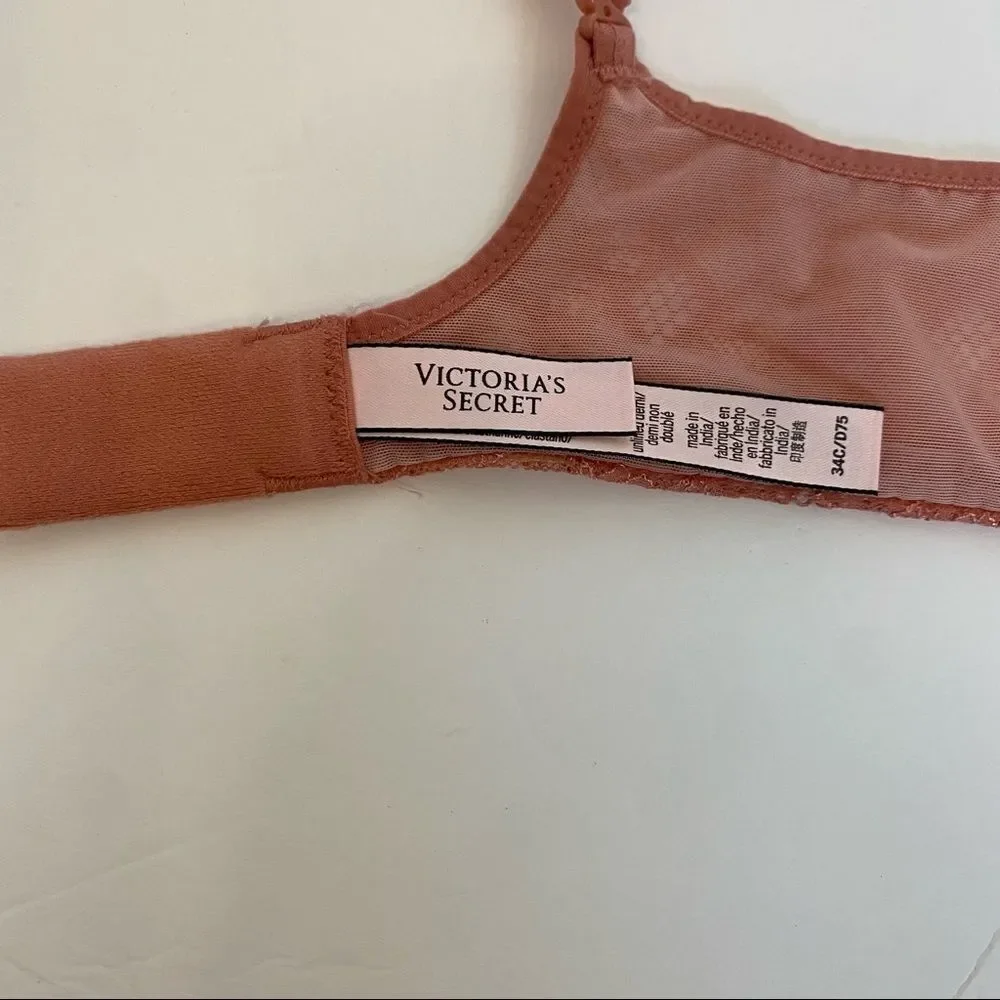 Victoria’s Secret unlined lace Demi, underwire 34C